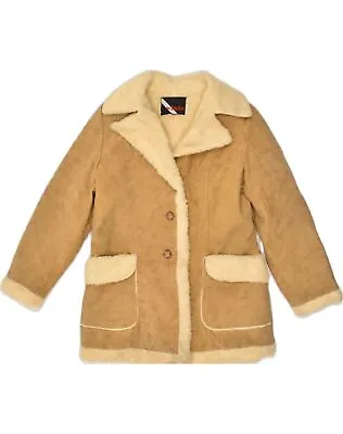 Buy VINTAGE Womens Sherpa Jacket UK 16 Large Brown XI02 • 26.44£