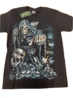 Buy Grim Reaper/skulls Glow In The Dark Wild T-Shirt Size Medium • 12.49£