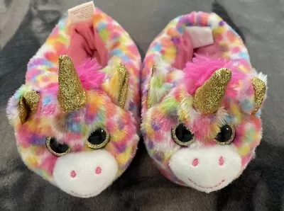 Buy Multicolor Toddler Girl Unicorn Slippers Size Small 5/6 • 9.46£