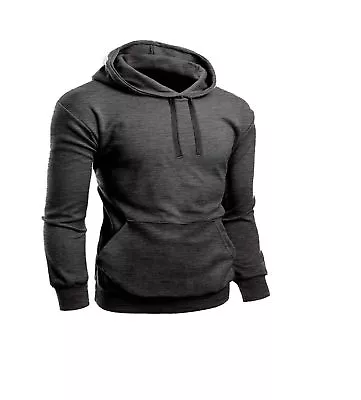 Buy Mens Hoodie Hooded Sweat Shirt Casual Men Work Wear Top S-XL Plain Fleece Hoody • 11.90£