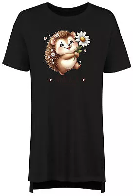 Buy Personalised Hedgehog Daisy Flower Nightie Womens Forest Animal Night Shirt Gift • 13.99£