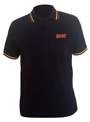 Buy AC/DC Classic Logo Black Polo Shirt - OFFICIAL • 16.29£