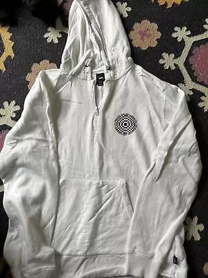Buy White Vans Hoodie Unisex With Black Detailing Size Small  • 12£