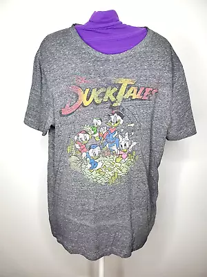 Buy Duck Tales Retro Graphic T-Shirt Men's Gray Disney Short Sleeve Crew Neck Size M • 23.67£