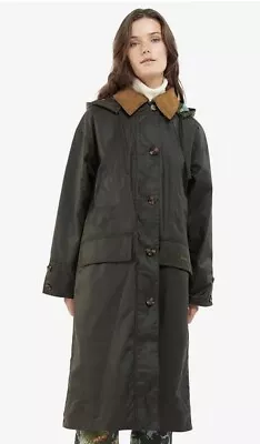 Buy REDUCED! BNWT Barbour House Of Hackney Petiver Wax Jacket - Green 10  RRP£350 • 225£