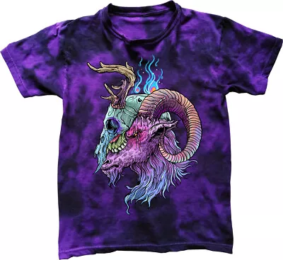 Buy Ram Skull T-Shirt Horn Gothic Metal Demon Alternative Tie Dyed • 24.13£