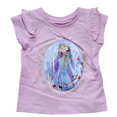 Buy Girls Disney Frozen 2 T-Shirt Lilac Holographic Top Ages 1-5 Years Anna Elsa • 3.45£