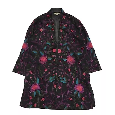 Buy East Black Purple 90s Vintage Button Floral Jacket Uk Women's Size M/L • 49.99£