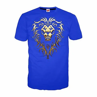 Buy Warcraft Alliance Logo Metallic Official Men's T-shirt (Royal Blue) • 22.99£