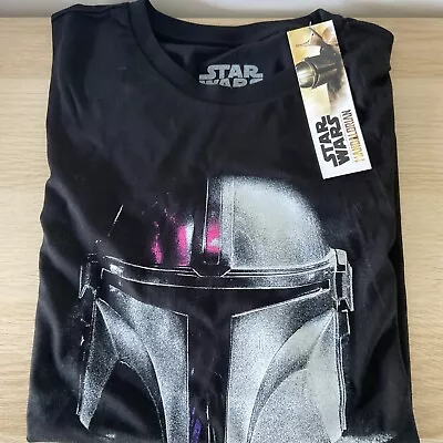 Buy Official Star Wars The Mandalorian Helmet Poster T-Shirt XL New With Tags • 8.95£