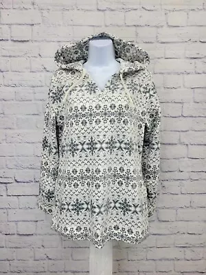 Buy XXSMALL GREY A389072 Denim & Co. Printed Fleece Top With Hood • 24.63£