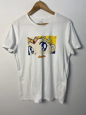Buy Sailor Moon T-Shirt Graphic Adult White Tee Anime Manga Top Casual Size Medium • 9.48£