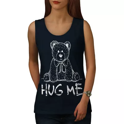 Buy Wellcoda Hug Me Teddy Bear Womens Tank Top, Nice & Athletic Sports Shirt • 14.99£