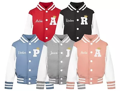 Buy Personalised Name Toddler & Kids Varsity Jacket Custom College Letterman • 15.80£