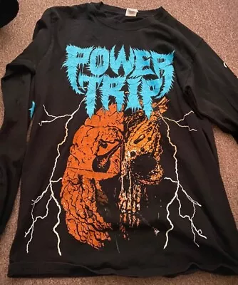 Buy Power Trip Long Sleeve T Shirt Rock Metal Band Merch Tee Size Small Black • 26.30£