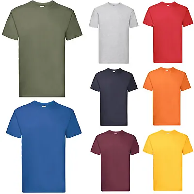 Buy 3 X Fruit Of The Loom SUPER PREMIUM T Shirt 100% Heavy Cotton Blank Tee Shirts • 19.55£