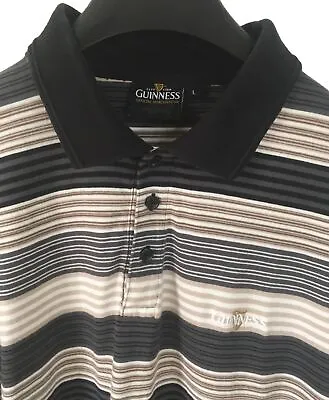 Buy Guinness Polo Shirt Men’s Large Stripe Official Merch 22.5” Pit-Pit • 14.95£