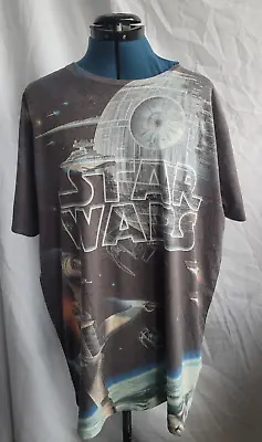 Buy Star Wars Men's Double Sided All Over Print Death Star T-shirt XL • 20£