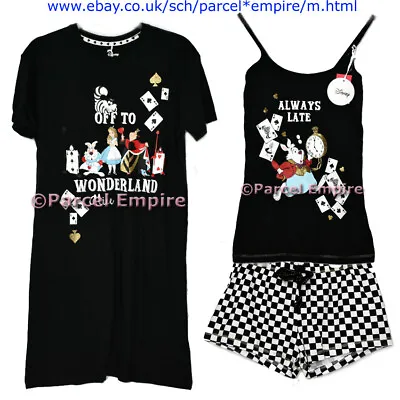 Buy Alice In WONDERLAND Nightdress Pyjama Cami Set White Rabbit PJ NEW  • 12.99£