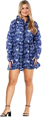 Buy Ladies Leopard Hearts Rain Mac Fishtail Rain Coat Jacket Kagool Showerproof New • 13.95£