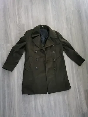 Buy Zara Mens Pea Coat Small Khaki Green • 30£