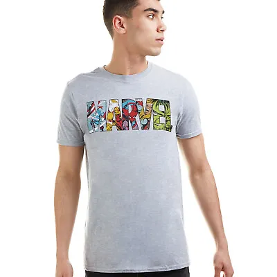 Buy Official Marvel Mens Comic Strip Logo T-shirt Grey S-2XL • 11.19£