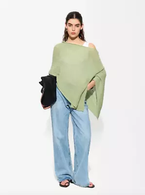 Buy PARFOIS Green Knitted Cape Top M • 19.99£