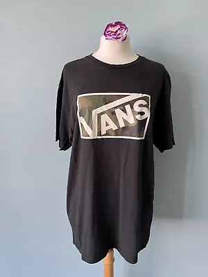 Buy Vans Off The Wall Mens Classic Fit Black T Shirt Camouflage Spell Out Large • 9.99£