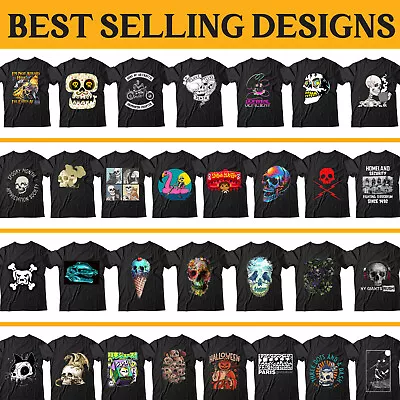 Buy Skull Tee Top Unisex Mens T Shirts #P1 #PR #M • 9.99£