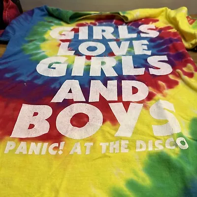 Buy Panic At The Disco Boys Love Boys & Girls Tye Dye Human Rights Tshirt Size Small • 14.41£