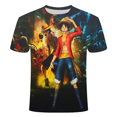 Buy Japan One Piece Anime T-Shirt Top Short Sleeve Men's Comfortable Casual • 13.91£