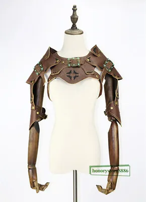 Buy Steampunk Clothes Armor Shawl Vest PU Leather Brown Halloween Cosplay Unisex New • 44.14£