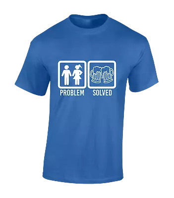 Buy Beer Problem Solved Mens T Shirt Gift Idea For Dad Husband Joke Sarcastic • 7.99£