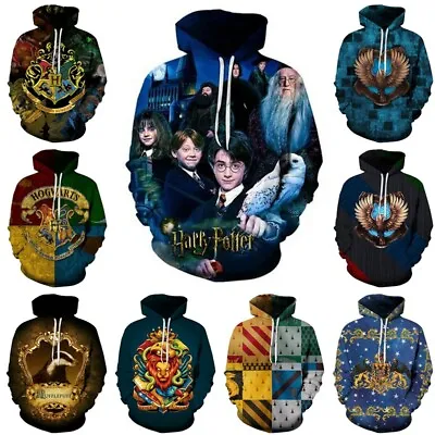 Buy Unisex 3D Harry Potter Hogwarts Hoodies Sweatshirt Top Pullover Jumper Xmas Gift • 13.91£