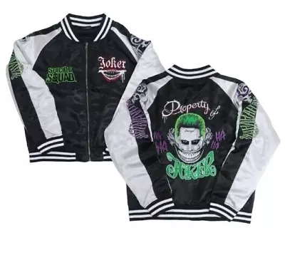 Buy Sukajan DC Dark Joker Suicude Squad Embroidery Satin Black Souvenir Jacket Japan • 180.04£