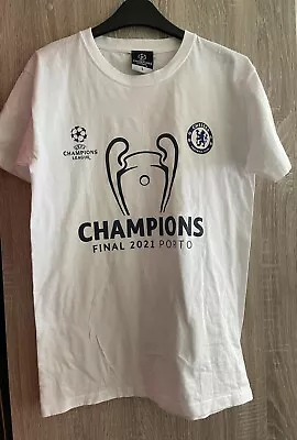 Buy Chelsea UCL 2021 Champions Graphic T-Shirt - White - Adults • 7£
