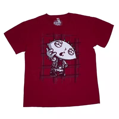 Buy FAMILY GUY (2009) Stewie Griffin Punk Rock TV Show Graphic T-Shirt Large Red • 16£