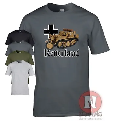 Buy Kettenkrad Halftrack Motorcycle WW2 German Military Armour T-shirt World Tanks • 14.99£