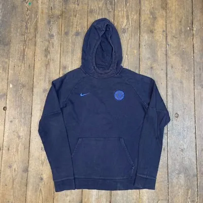 Buy Nike Hoodie Small Swoosh Pull Over Chelsea Sports Sweatshirt, Navy, Mens Small • 15£