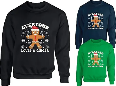 Buy Everyone Loves A Ginger Christmas Jumper Santa Gingerbread Man Xmas Unisex Top • 17.99£
