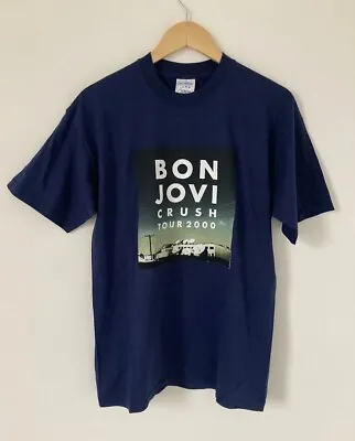 Buy Bon Jovi Crush Tour 2000 T Shirt Rock Band Size Medium Blue • 8.99£