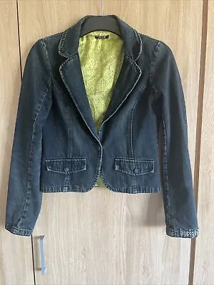 Buy GORGEOUS Insight Denim Jacket Size 10 Great Condition Unique Green Lining • 15£