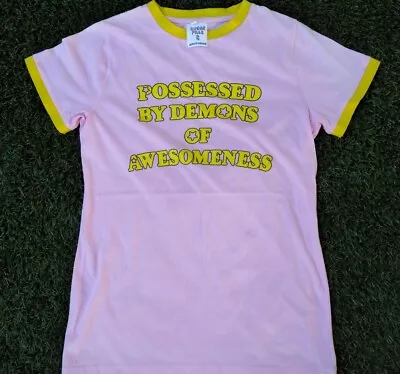 Buy Sugar Pills Juniors Pink Possessed Awesomeness Skater T Shirt Size S • 9.47£