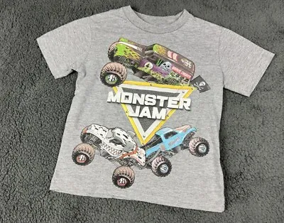 Buy Boys Grave Digger Monster Jam 6 Tee T Shirt  Truck Gray Short Sleeved Graphic S • 12£