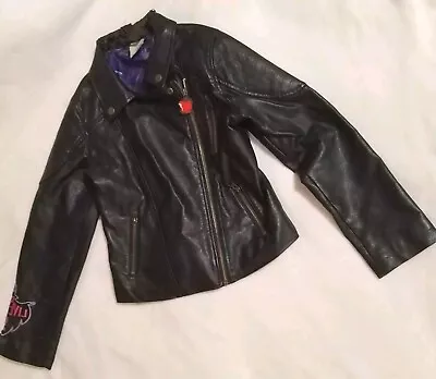 Buy Disney Store Age 9-10 Descendants Mal Faux Leather Black Biker Jacket • 4.99£