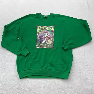 Buy Vintage Jerzees Christmas Sweater Womens Adult XL Green Pullover Long Sleeve • 23.57£