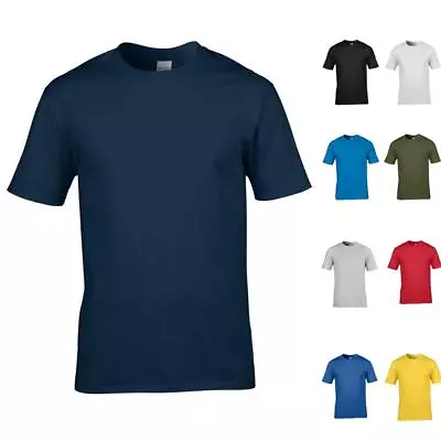 Buy Gildan Mens T Shirts Plain Short Sleeve Crew Neck Ringspun Cotton Tee • 7.99£