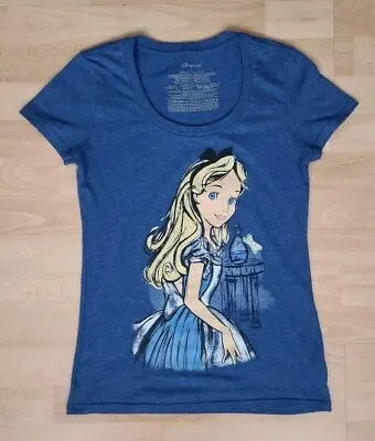 Buy Disney Store Womens Alice In Wonderland Sketch Art Blue T-shirt Size Small  • 10£