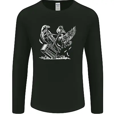 Buy Viking Hammer And Raven Mens Long Sleeve T-Shirt • 11.99£