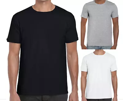 Buy PREMIUM PACK OF 1, 3, 5, 10 Plain 100% Cotton T Shirts Men Crew Neck Top Casual • 8.99£